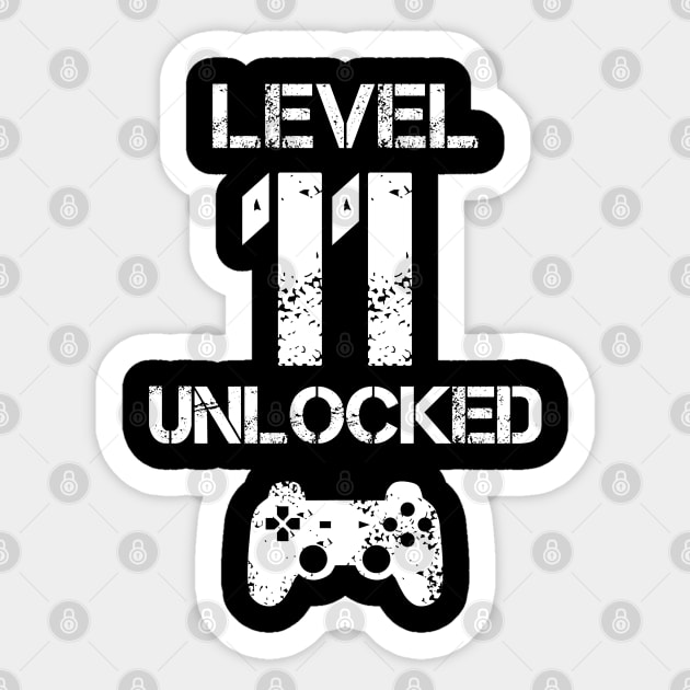 Level 11 Unlocked T-Shirt - 11th Birthday Gift Sticker by Ilyashop